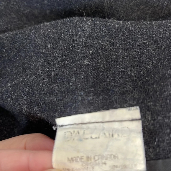 VINTAGE D’Allaird Wool Fringed Midi Skirt Dark Charcoal Burnt Orange Size Large - Picture 9 of 11